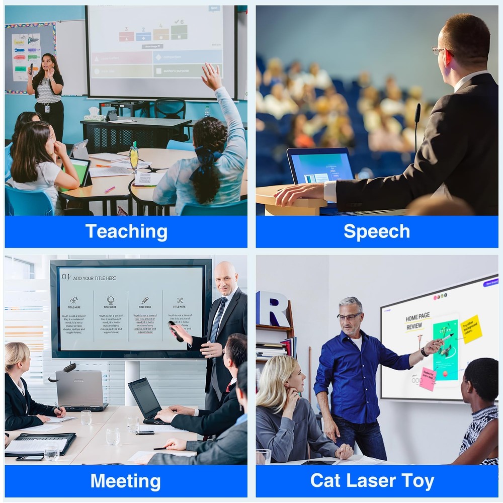 USB Type C Wireless Presentation Clicker Remote Pointer Timer Display for Mac