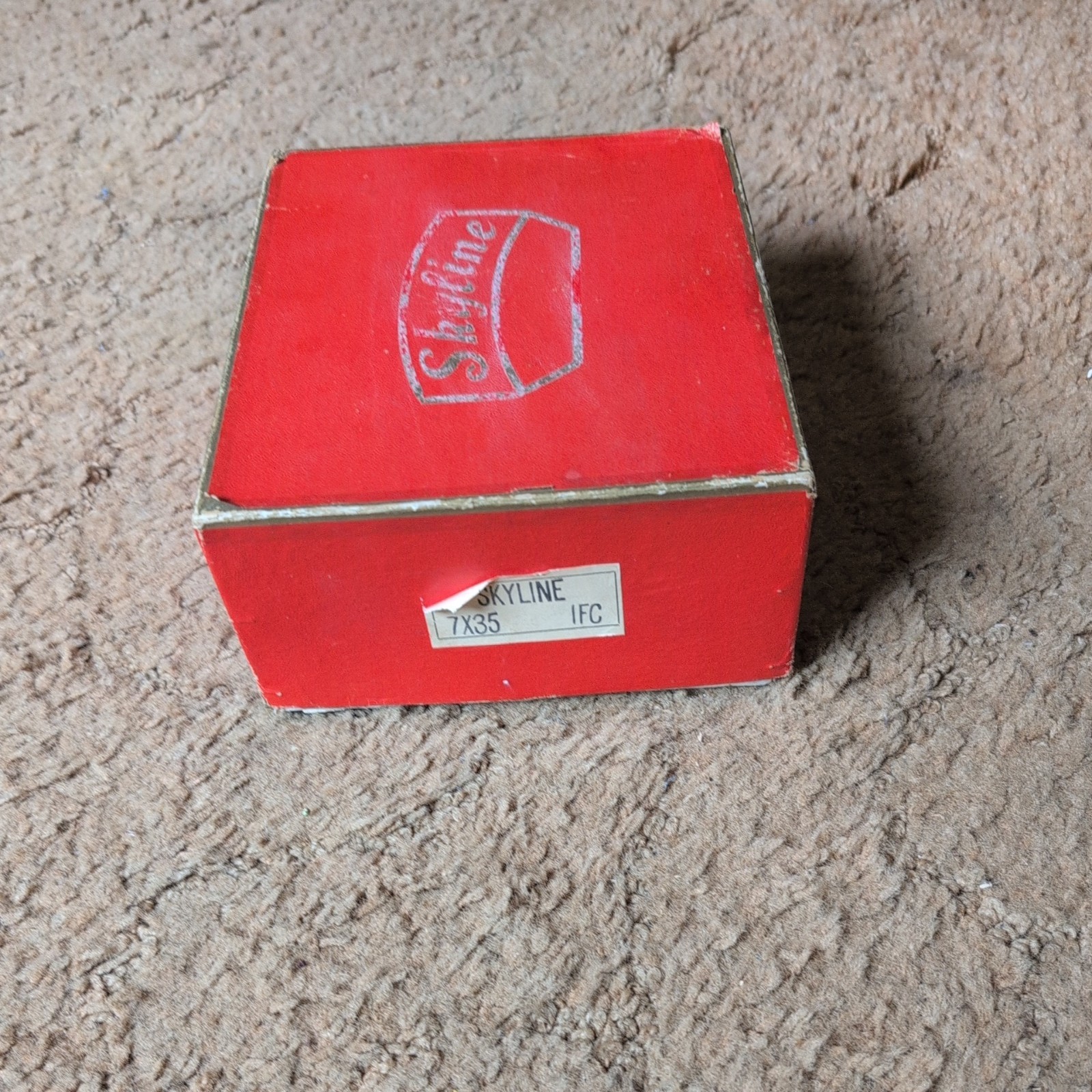 Japan Antique Vintage SKYLINE 7x35 Binoculars Leather Case Original Box extras