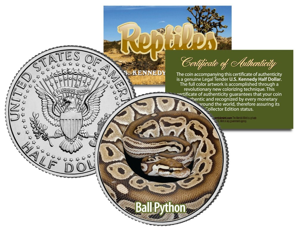 BALL PYTHON - Collectible Reptiles JFK Kennedy Half Dollar US Coin