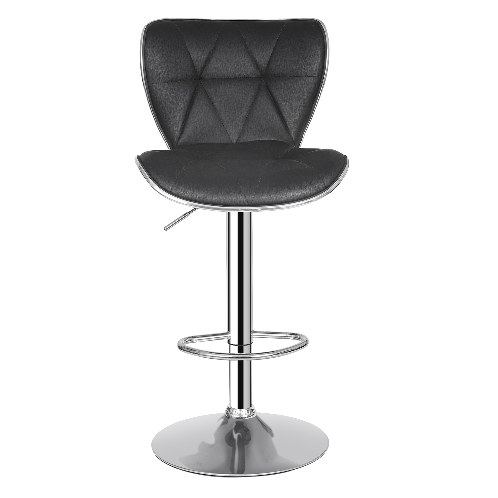 Set of 4 Shell Back Bar Stools Adjustable Swivel PU Leather Stool with Back