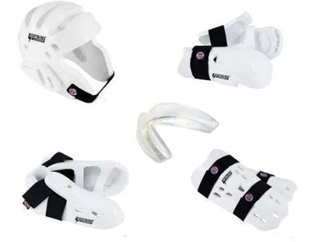 ProForce Lighting 7 Piece Sparring Gear Combo Set WHITE