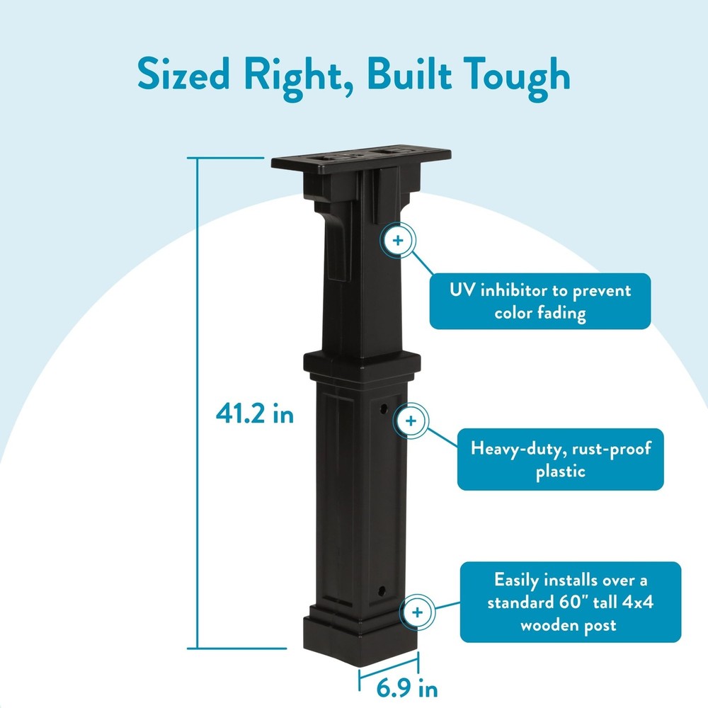 Plastic Mailbox Post Architectural Mailboxes Grand Haven Black GHP00BAM Code