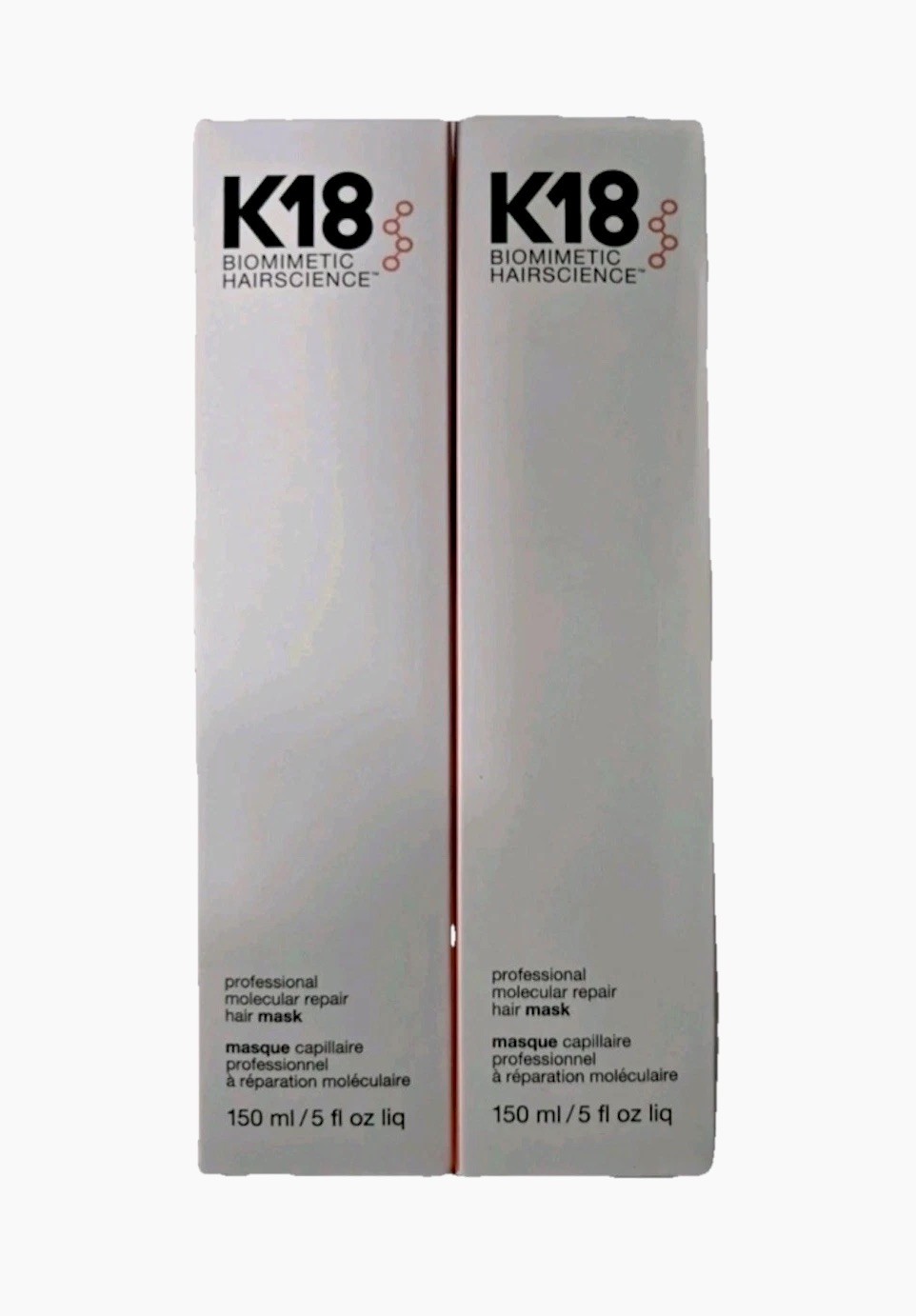 Lot Of 2 - K18 Leave-In Molecular Repair Hair Mask 5 oz/150ml