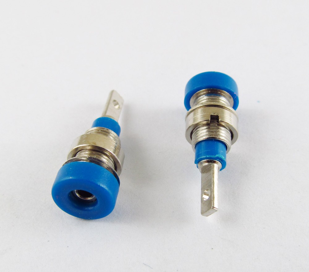 10x Blue Multimeter Instrument 2mm Binding Post Banana Panel Mount Test Probe