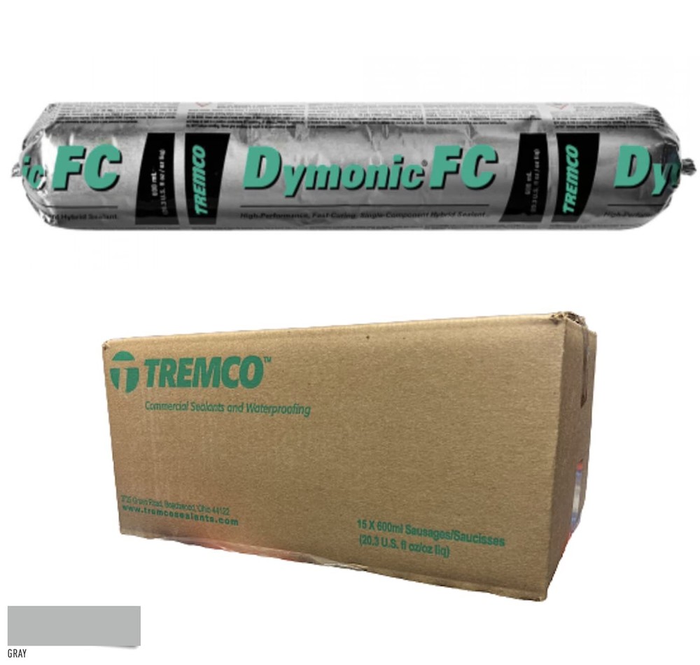 Tremco Gray Dymonic FC High-Performance, Fast-Curing, Single-Component, Hybri...