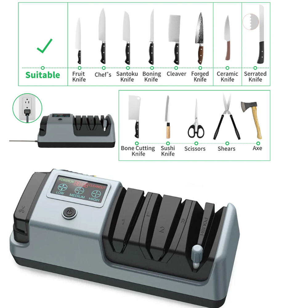 Multi-function 5-in-1 Electric Knife Sharpener-3 Rotational Speed Adjustable US