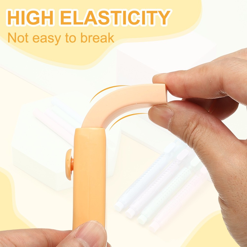 8 Pack Erasers, Pencil Erasers Large Eraser Push Pull Cute Soft, Orange