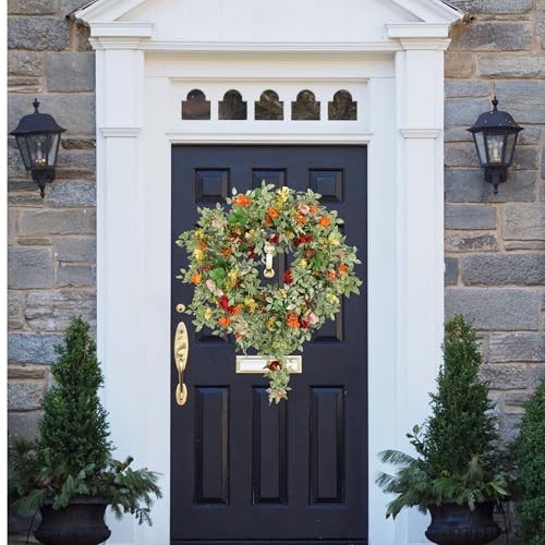 24IN Spring Summer Wreath Multicolor Wreath Spring Floral, Silk Multi2