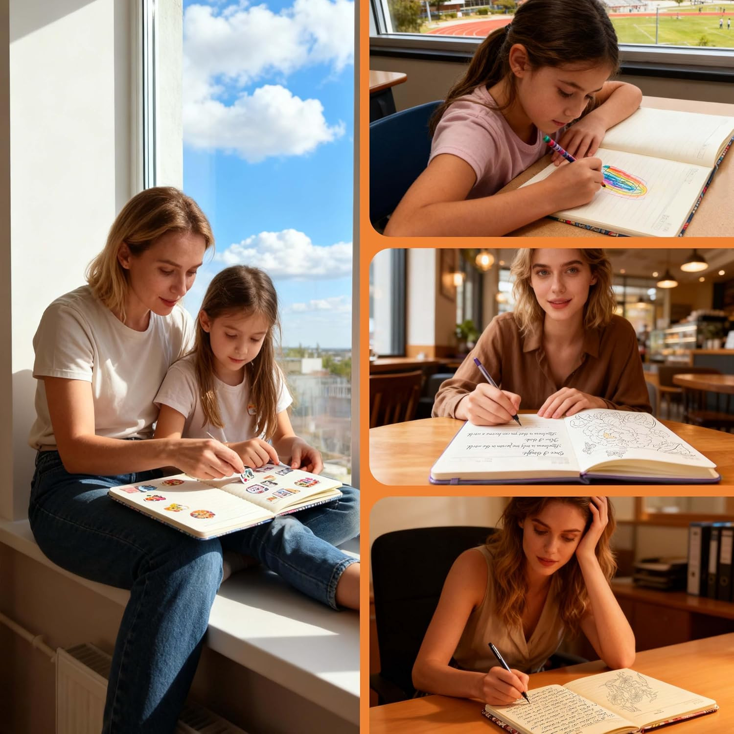 Lined Journal Notebook for Women & Men,A5 Hardcover PU Leather Journals for Writ