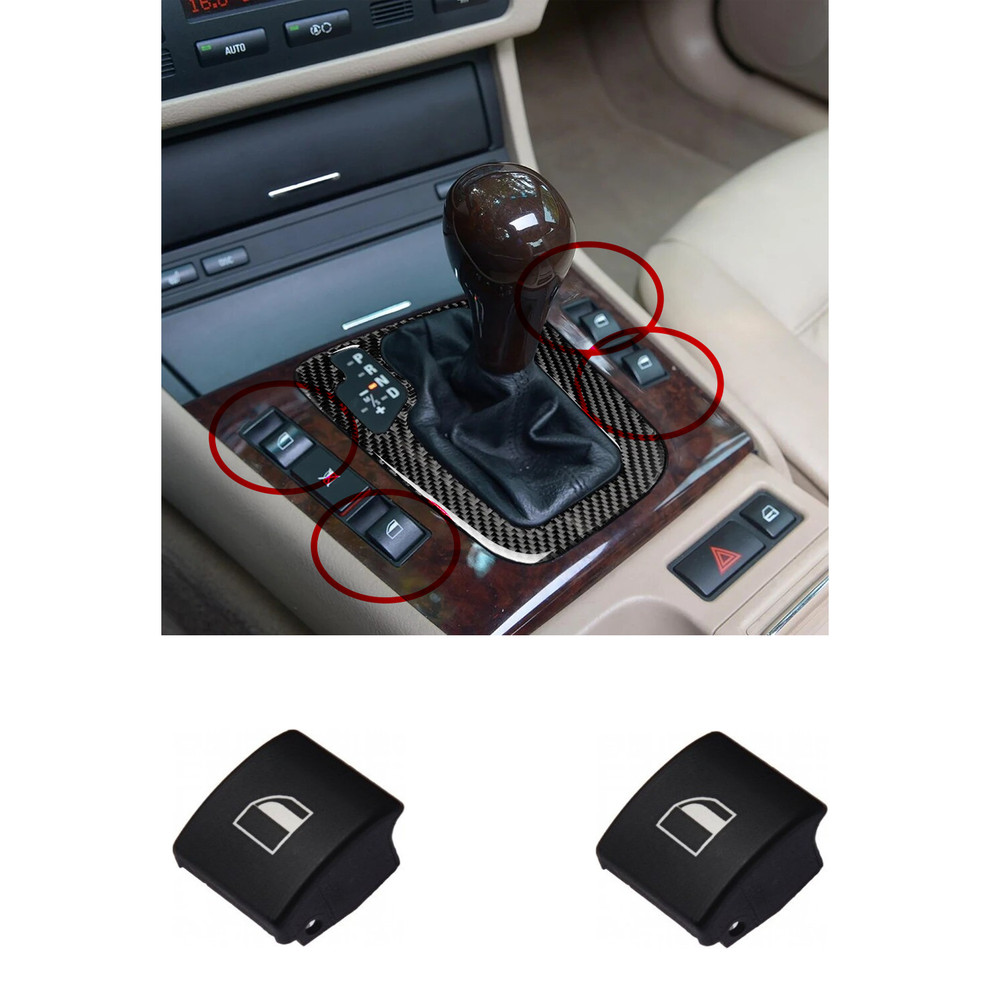 for BMW E46 1999-2007 3-Series Window Switch Button Cover Cap 2 Pcs