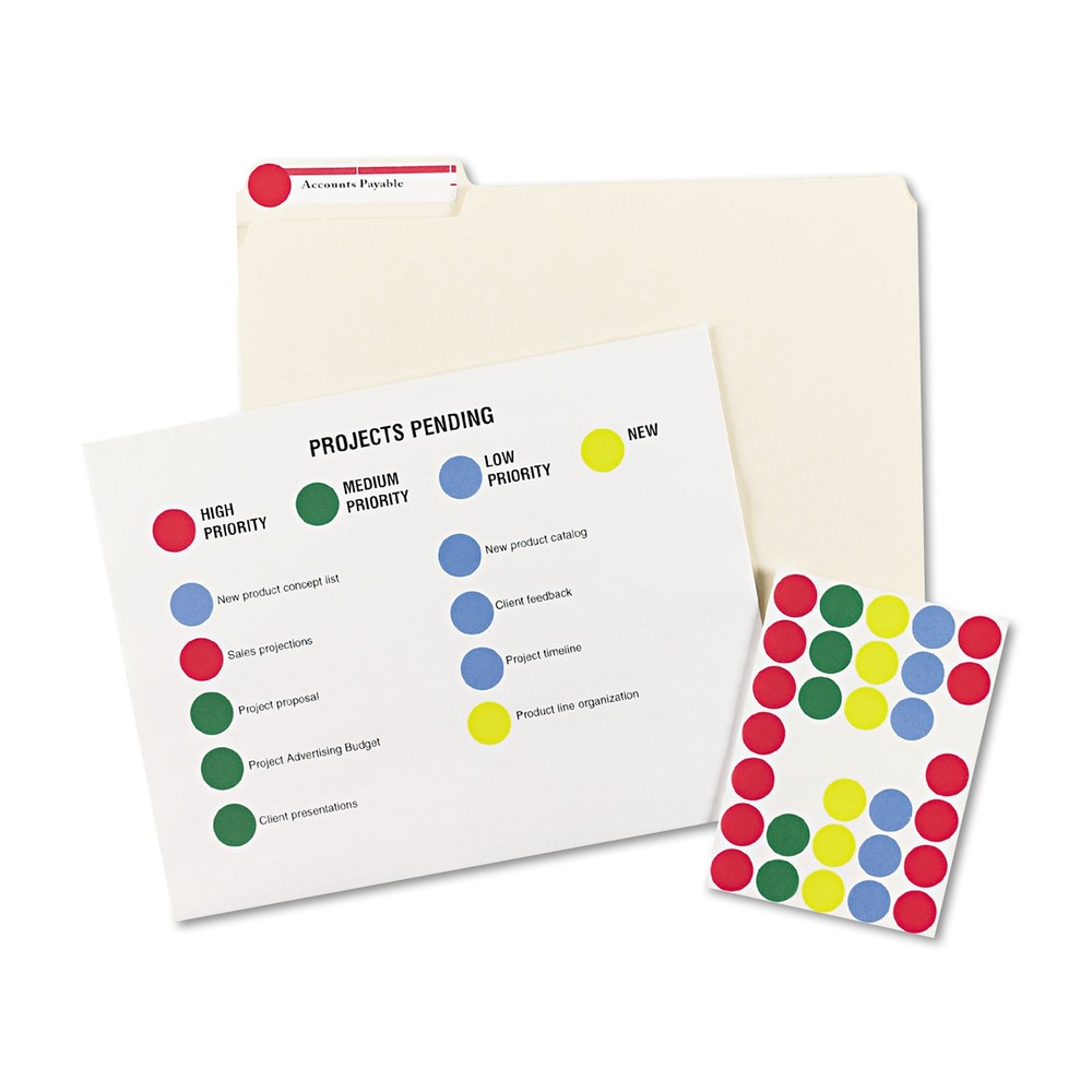 Avery® Printable Removable Color-Coding Labels, 3/4" dia, Assorted, 1008/Pack