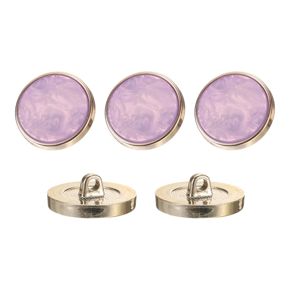 5Pcs Round Button, 23mm/0.9" Resin Decorative Pattern Button, Purple