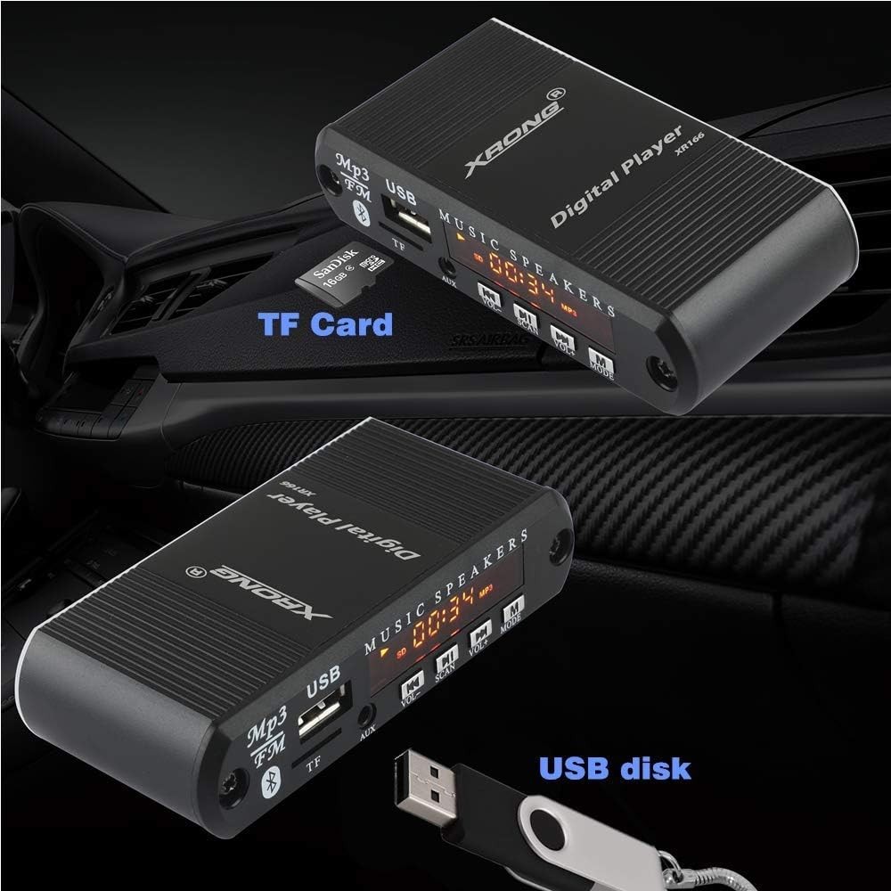 FM Radio Bluetooth Receiver with USB/SD Playback and Remote Control Convenience