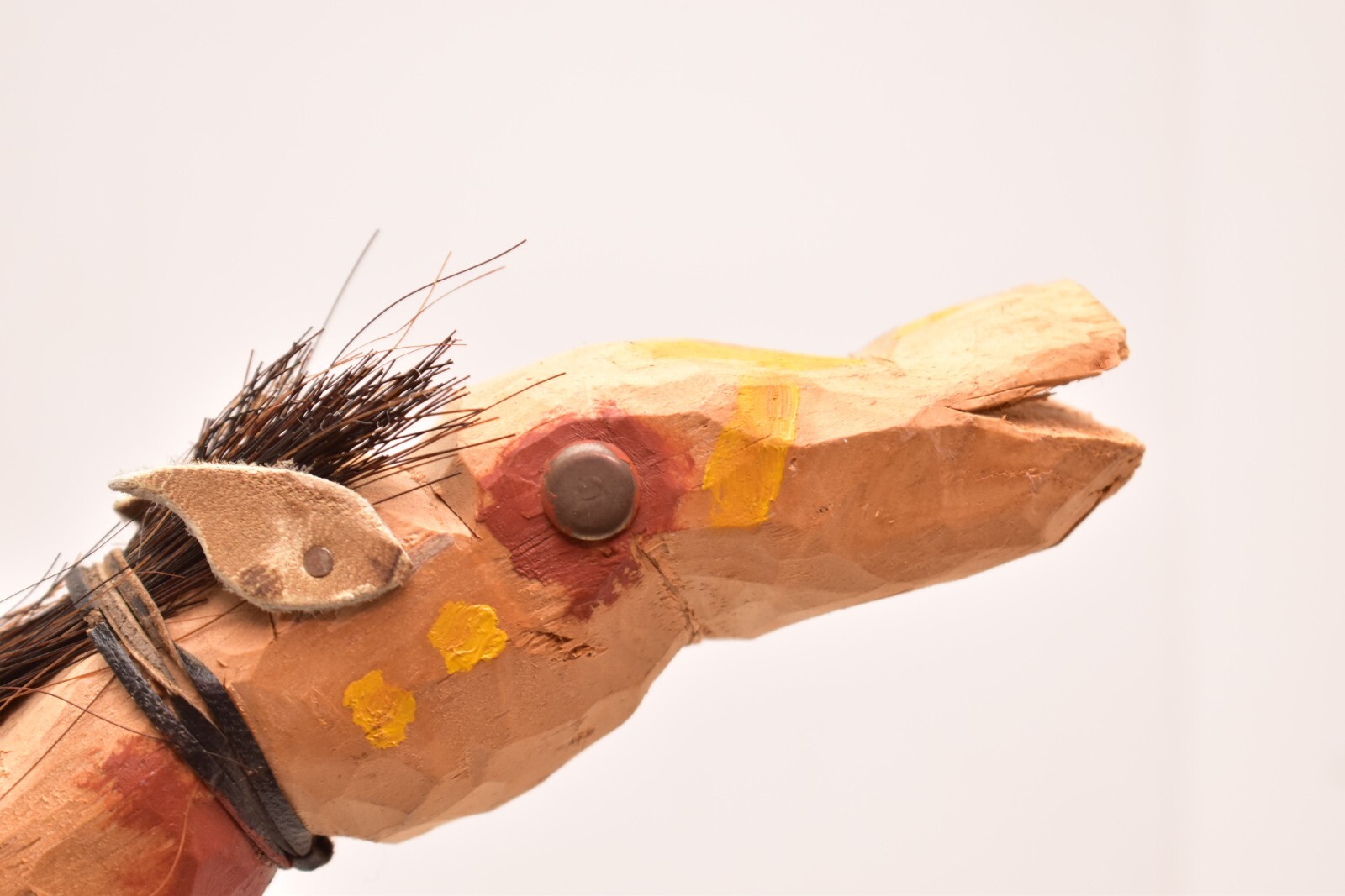 VTG FIGURAL horse Native American Sioux Talking Ceremonial Stick Hand Carved