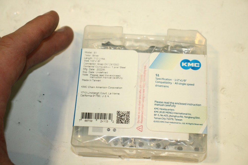 KMC S1 Silver 112 Link Bicycle Chain