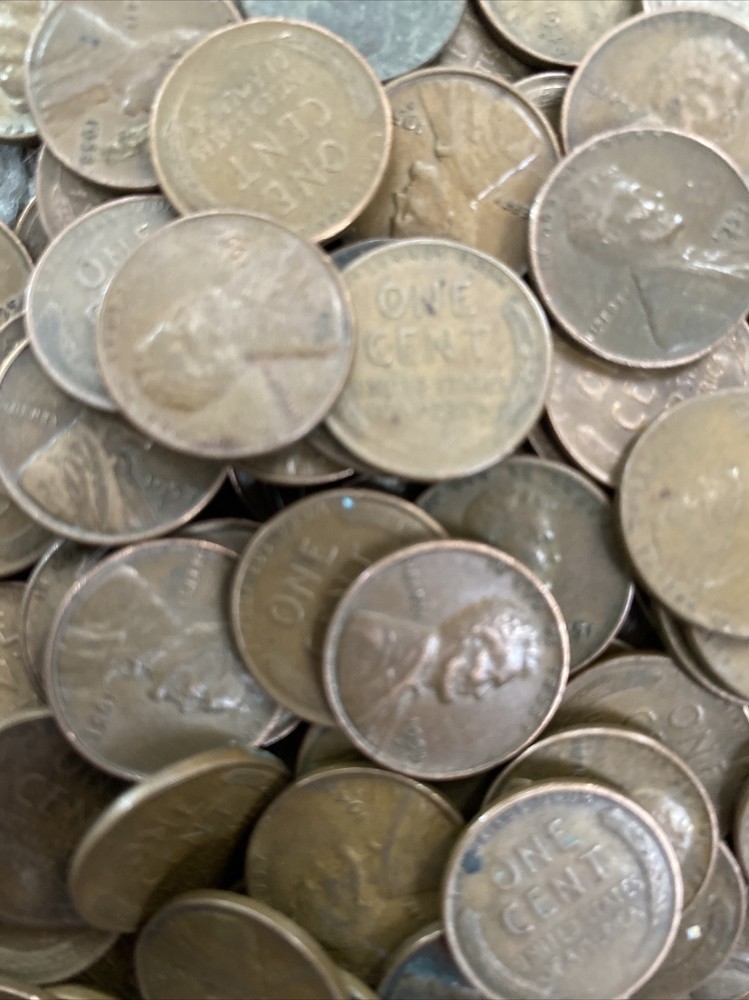 1 pound random year wheat cents