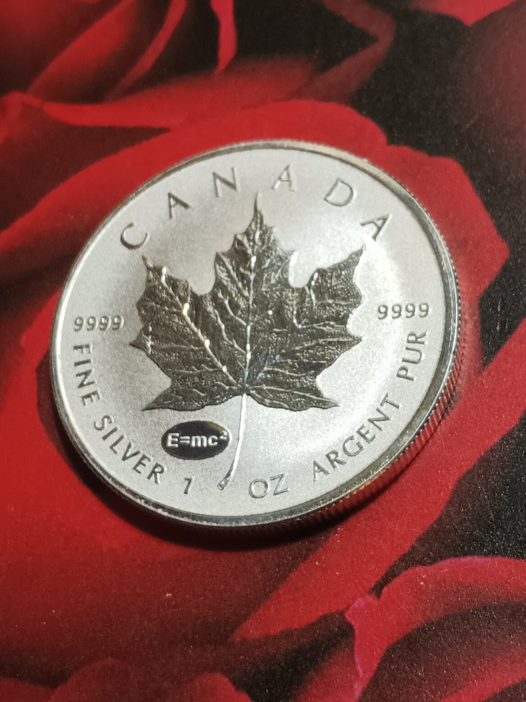 2015 1 OUNCE $5 .9999 FINE SILVER CANADA MAPLE LEAF E=MC2 PREVY QUEEN ELIZABETH