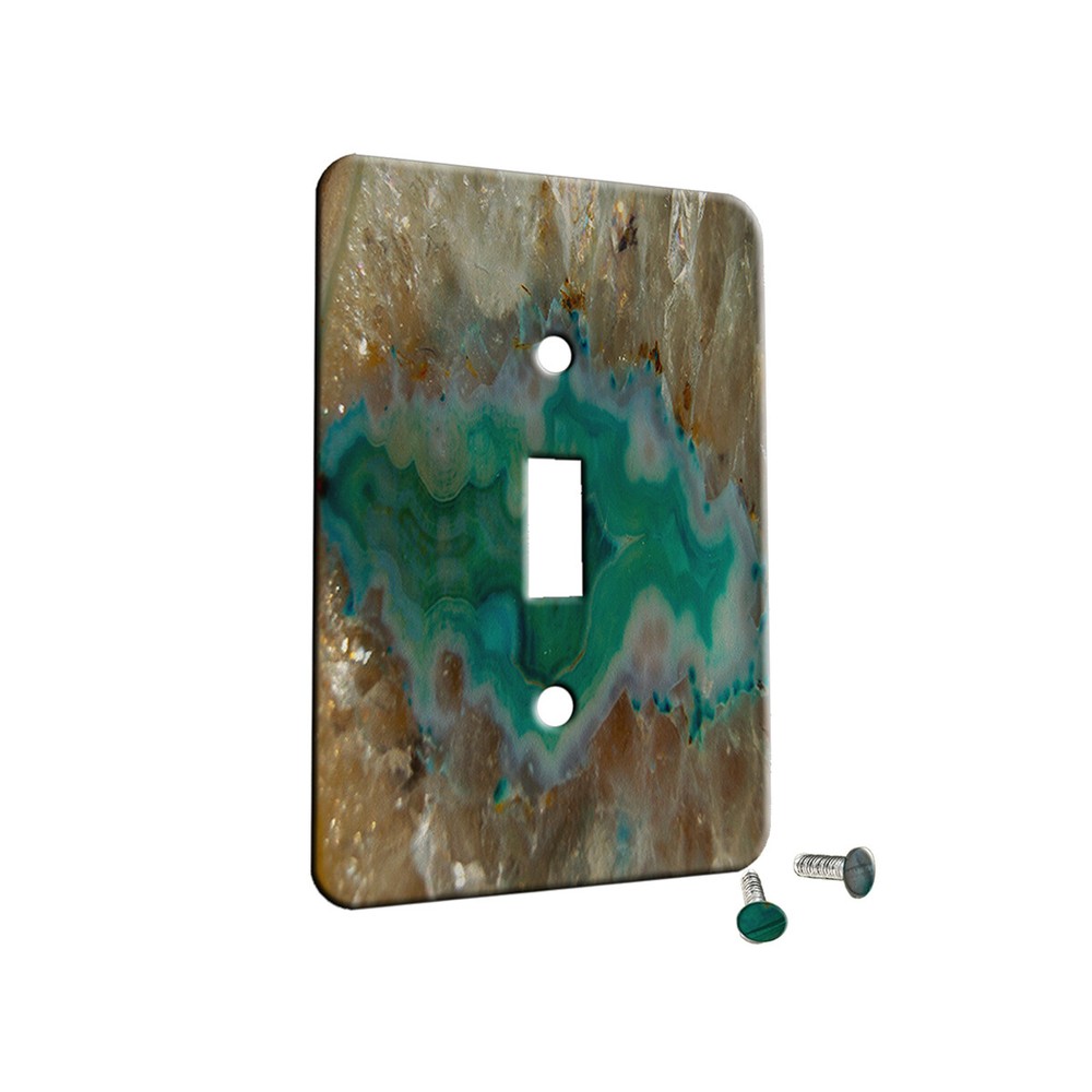 Agate Crystal Turquoise Design Metal Wall Plate Switch AC Decora
