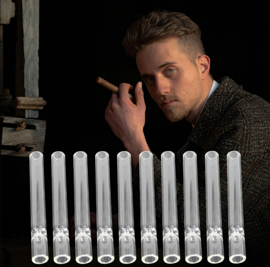 20 PCS transparent Thick Pyrex Glass Chillum Tobacco Pipe Diameter 12mm US