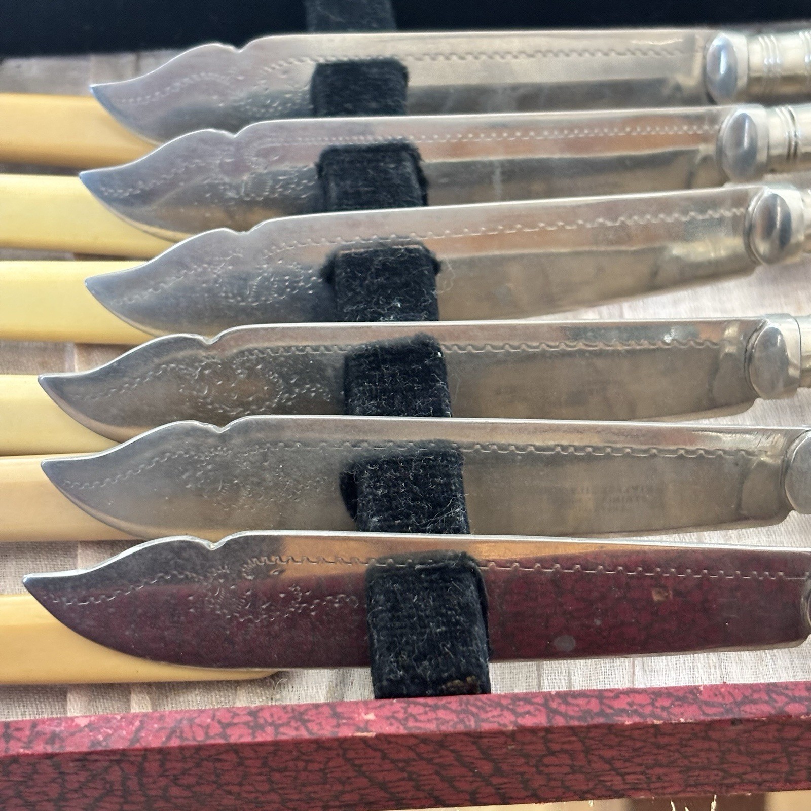 Sheffield Bakelite Stainless Steel 14 Piece Fork Knife Serving Set Original Case