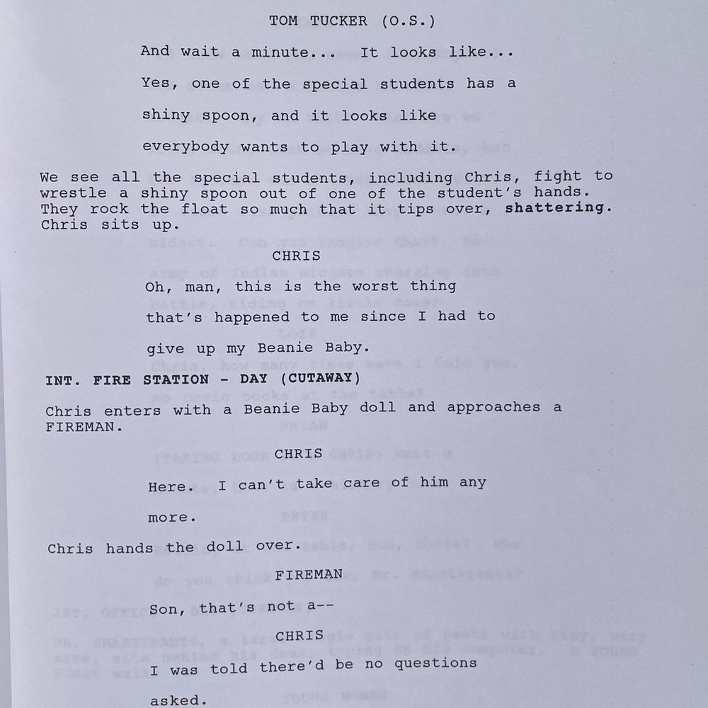 Family Guy 2006 Production Used Table Draft Script No Chris Left Behind