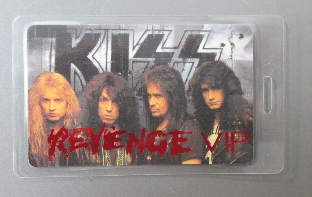 KISS backstage pass laminated Revenge Tour VIP -Red Ink !