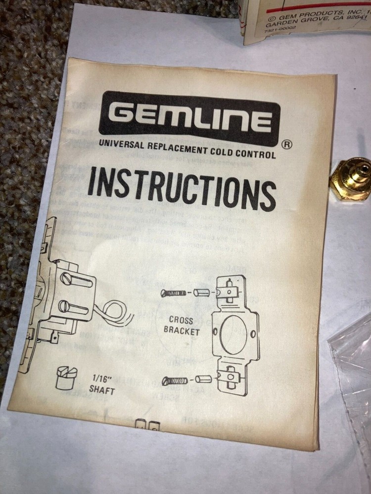 NEW GEMLINE GC608 COLD CONTROL SWITCH 31" CAPILLARY, NOS