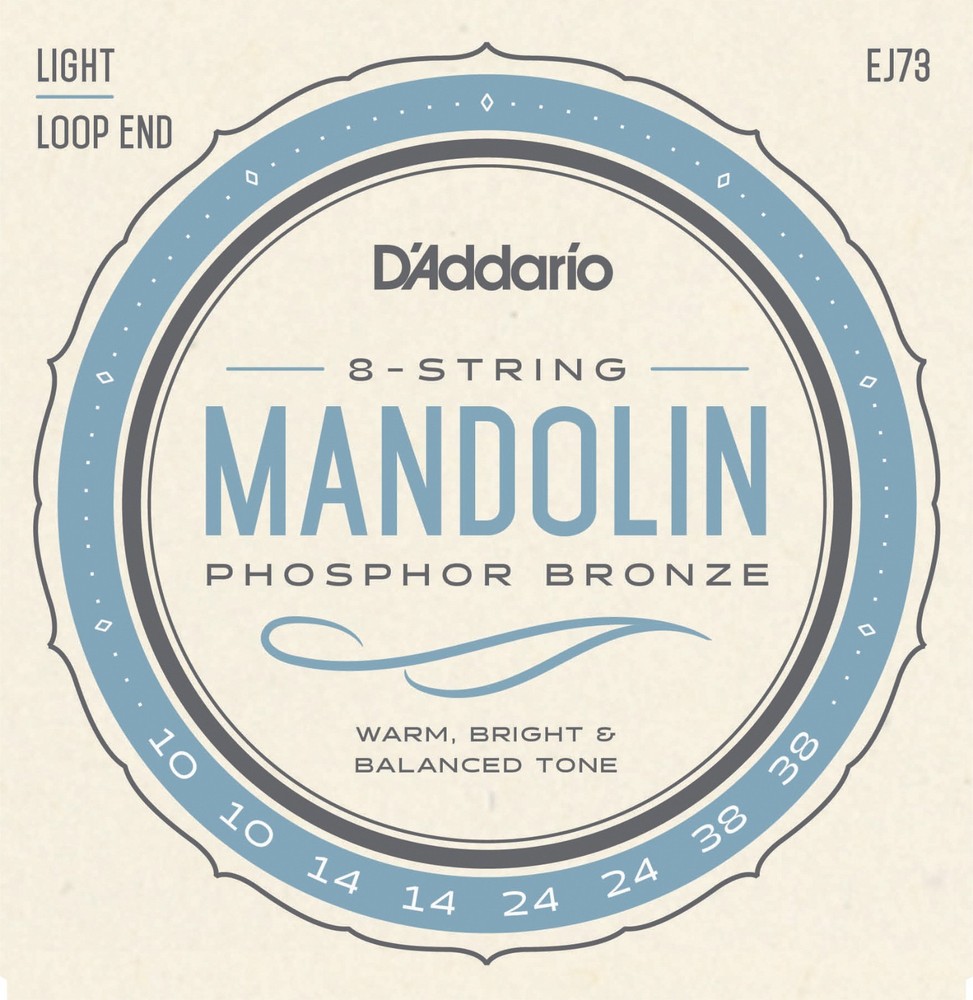 3 Sets D'Addario EJ73 Mandolin Strings Phosphor Bronze Light 10-38 EJ73-3D