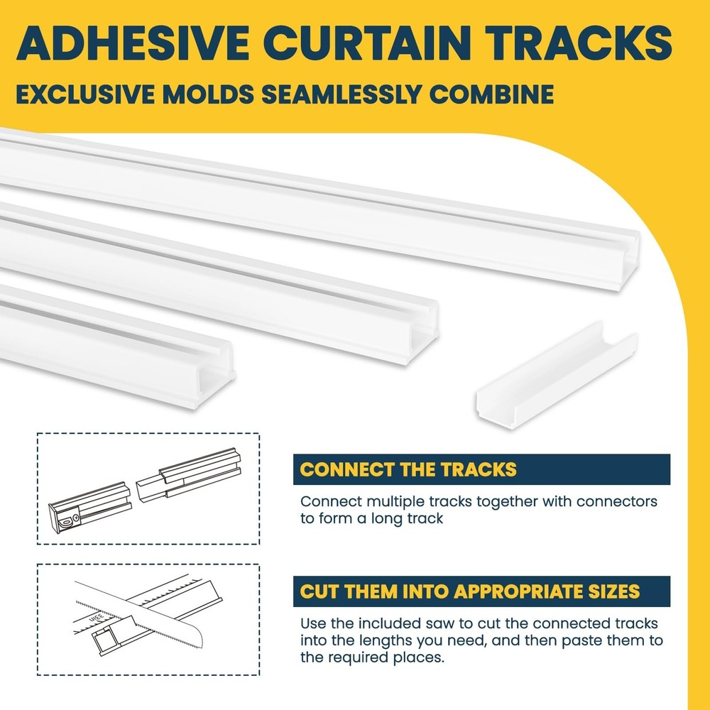Self Adhesive Ceiling Curtain Track Ceiling Mount, Ceiling Track for Curtains...