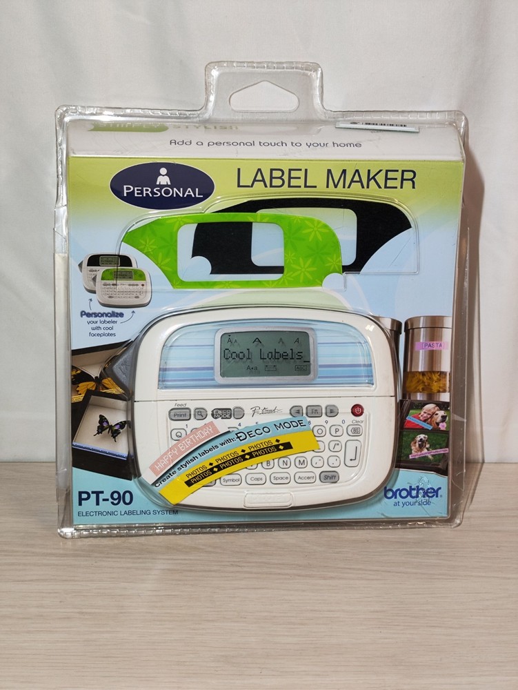 Brother PT-90 P-Touch Personal Labeler Maker Open Box!