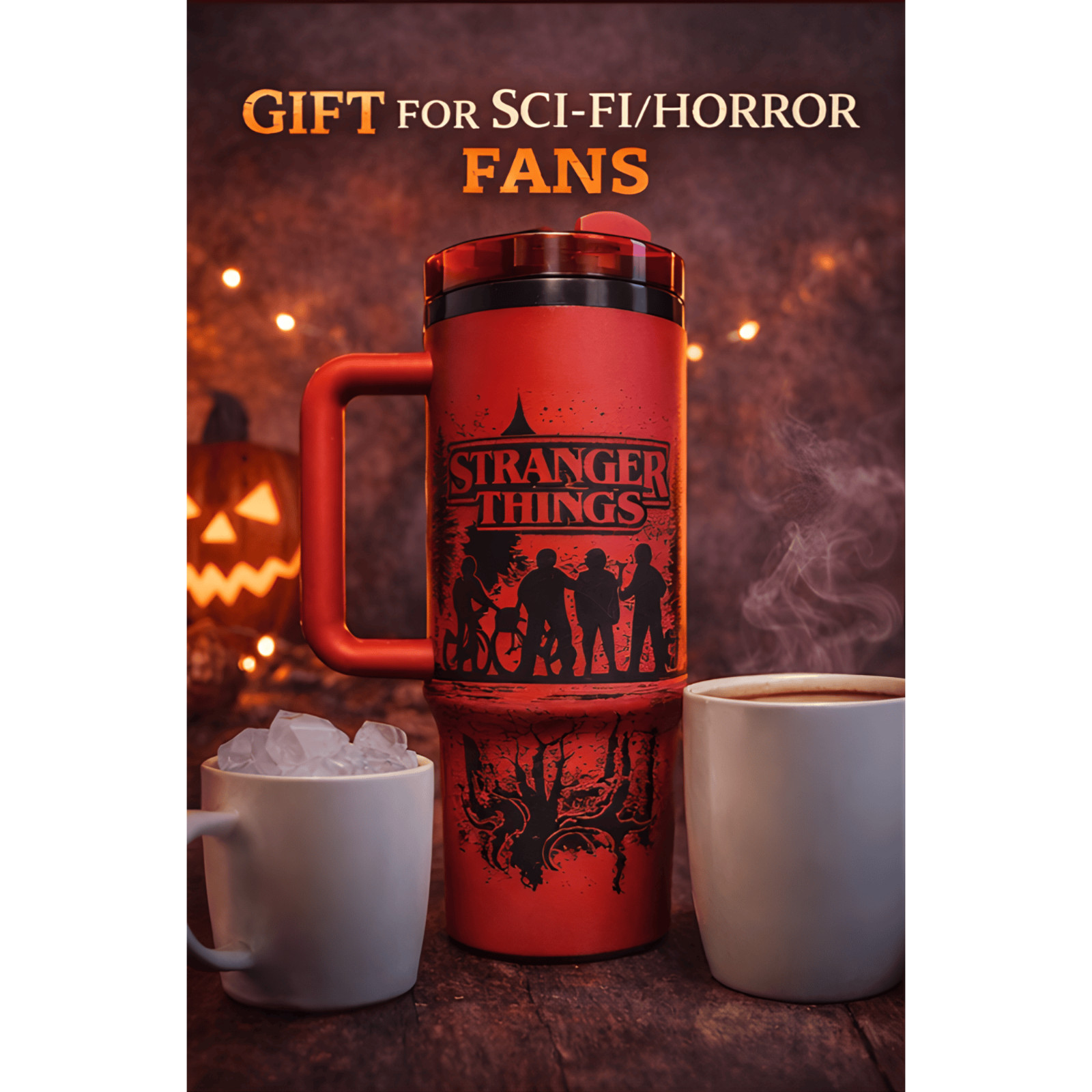 Stranger Things Inspired 40 oz Tumbler | Red & Black