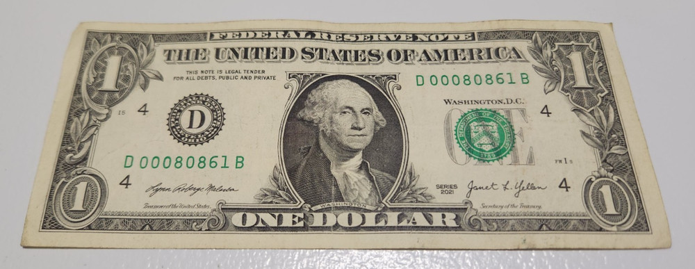 FANCY NOTE ZIP CODE NOTE /QUAD Vona, CO *00080861* $1.00 2021 US BILL 