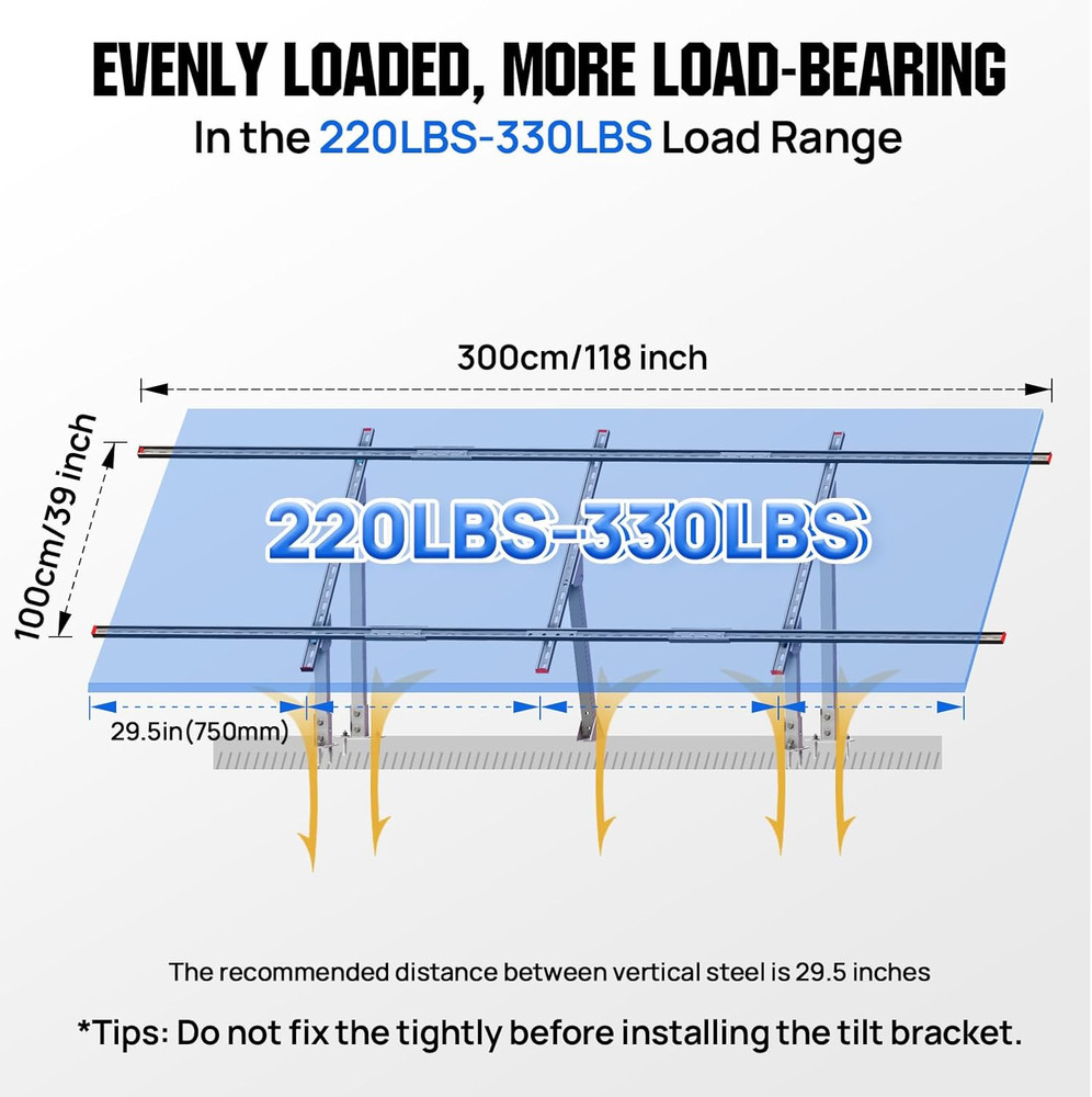 ECO-WORTHY Upgraded Solar Ground Mount Adjustable Multi-Pieces Solar Panel Mount