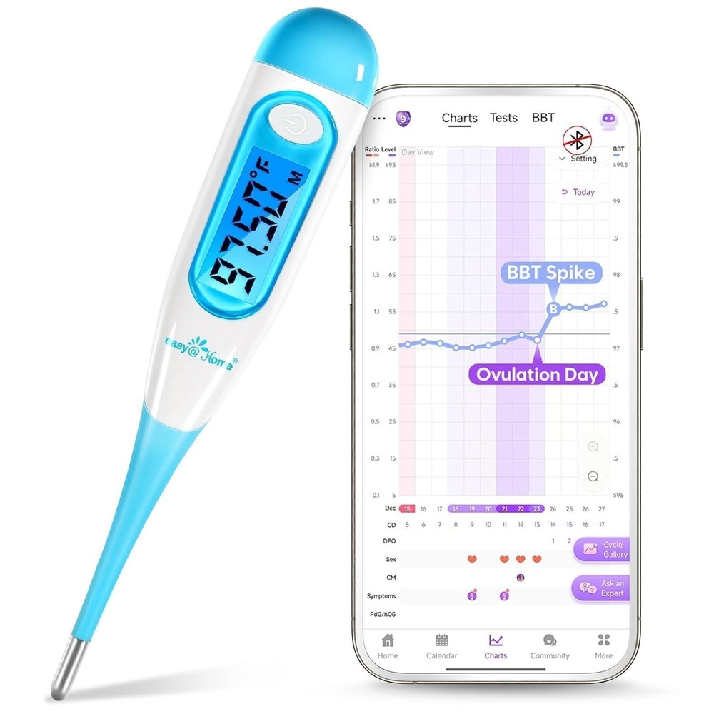 Digital Basal Thermometer for Ovulation: Backlight LCD Display 1/100th Degree...
