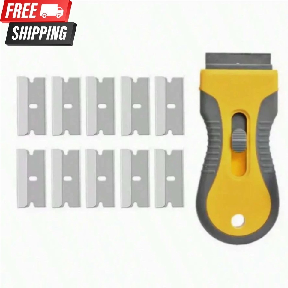 Razor Scraper Tools with 10 Blades Multipurpose Removal Two Tone Cleaning Tools