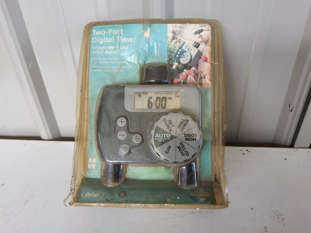 Orbit 56503 2 Outlet Programmable Hose Faucet Timer - Green