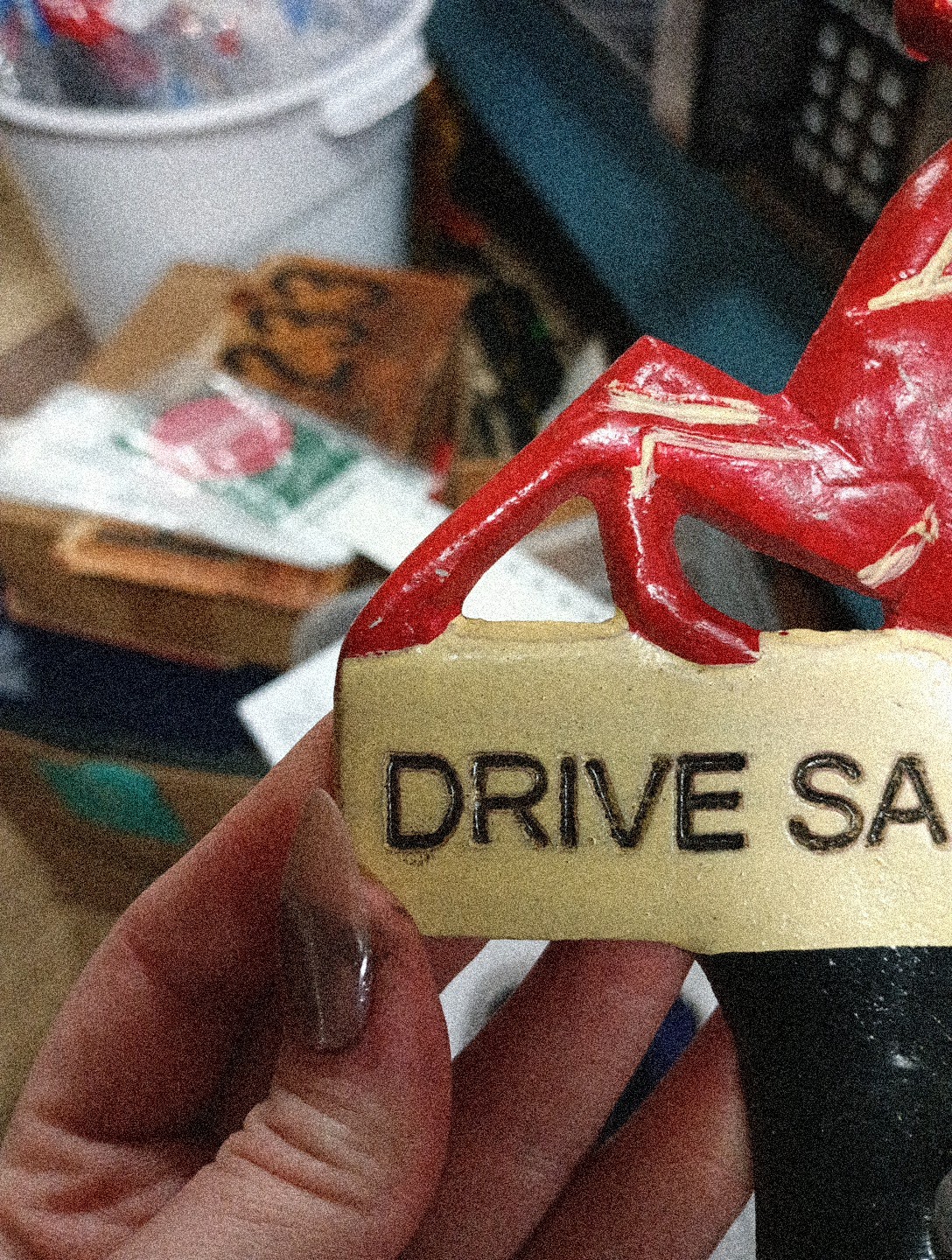 Metal Pegasus Drive Safely Topper