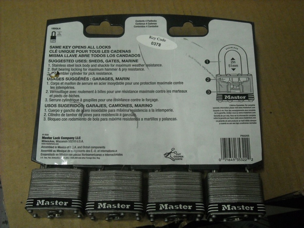 MASTERLOCK 1SSQLH 4 PACK