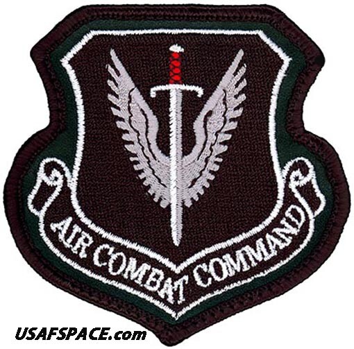 USAF AIR COMBAT COMMAND - Langley AFB, VA - ORIGINAL -BLACK- VEL Leather PATCH