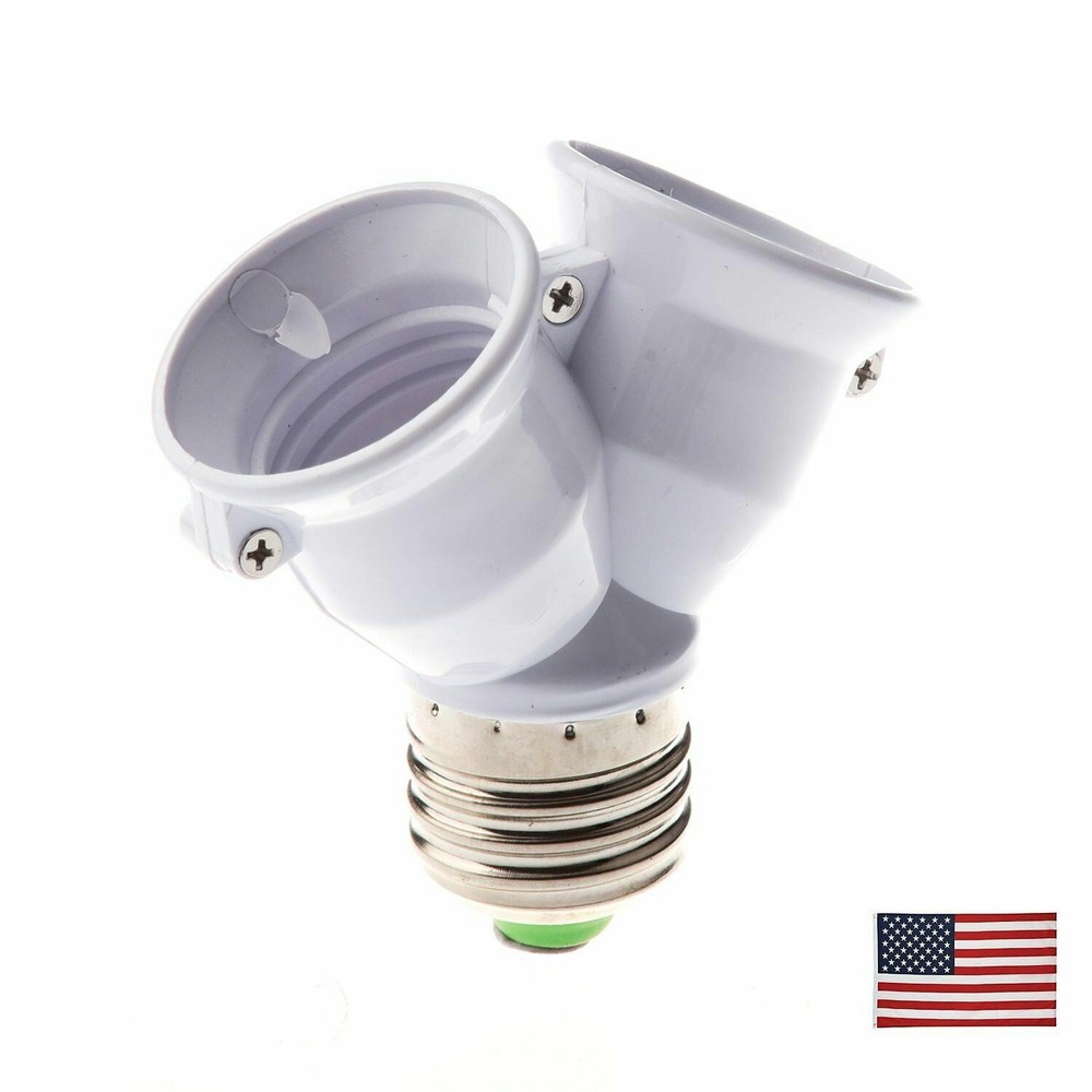 E27 1 to 2 LED Light Lamp Bulb Adapter Converter Split Splitter Base Socket HO