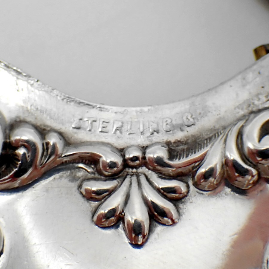 Ornate Match Safe Webster Sterling Silver Mono HL