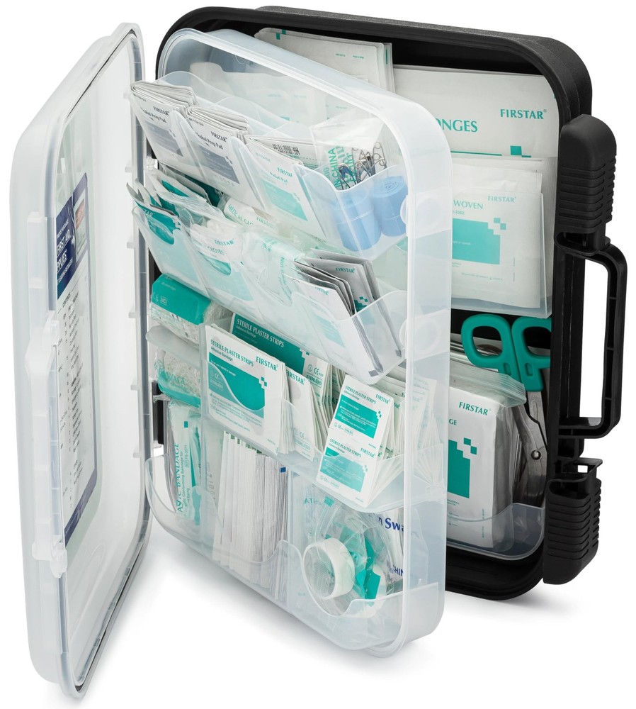 Large Wall Mountable & Portable First Aid Kit Cabinet for Large, Black