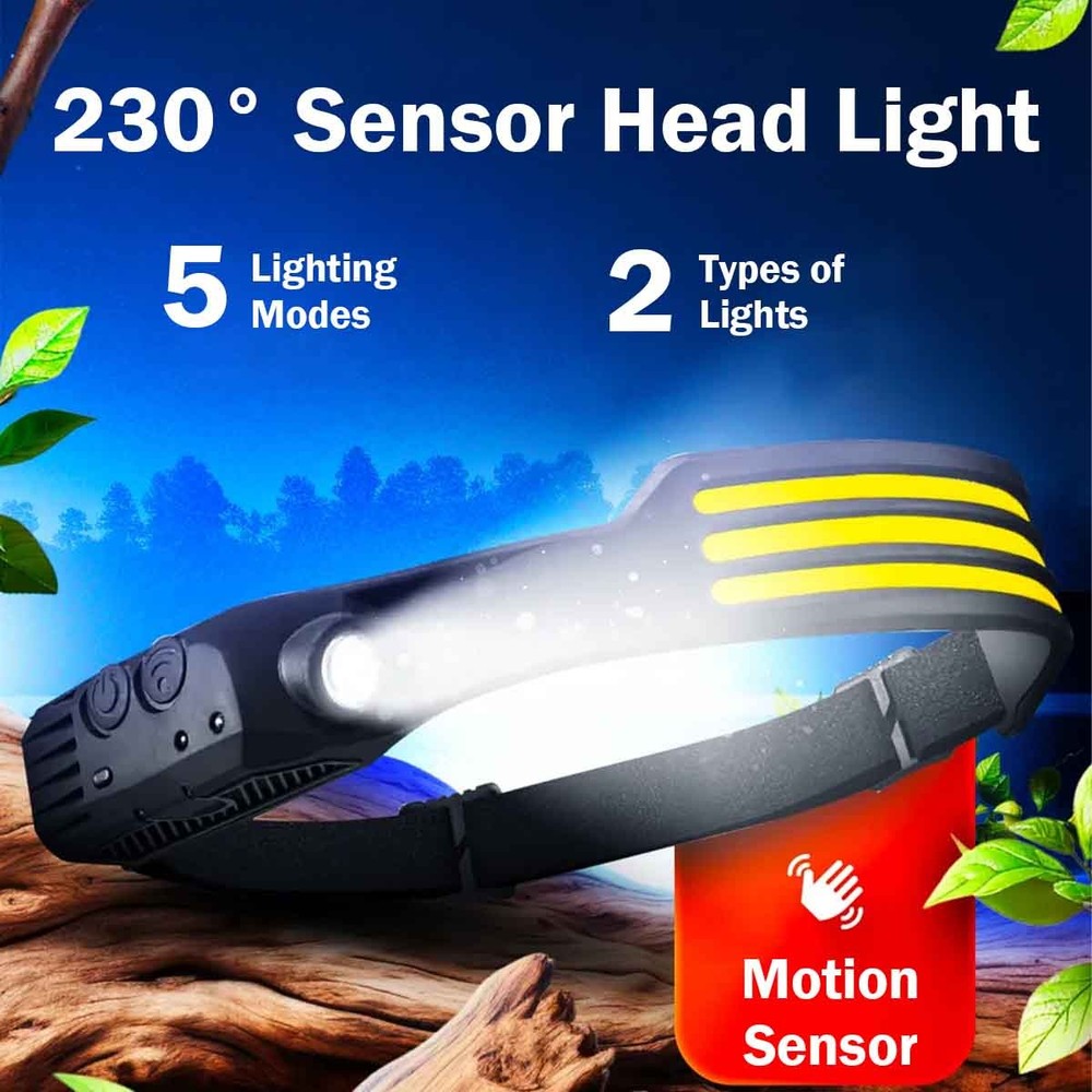 USB Rechargeable Waterproof LED Headlamp Headlight Head Light Flashlight