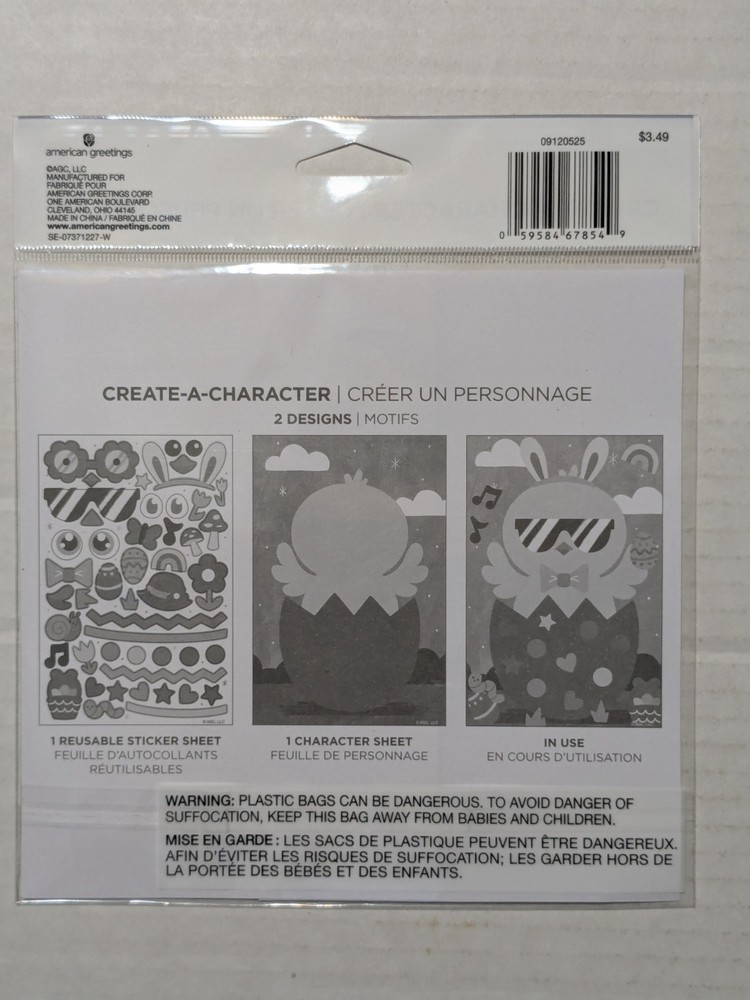 American Greetings - Easter Create-a-Character Sticker Kit x2 - Bunny / Chick