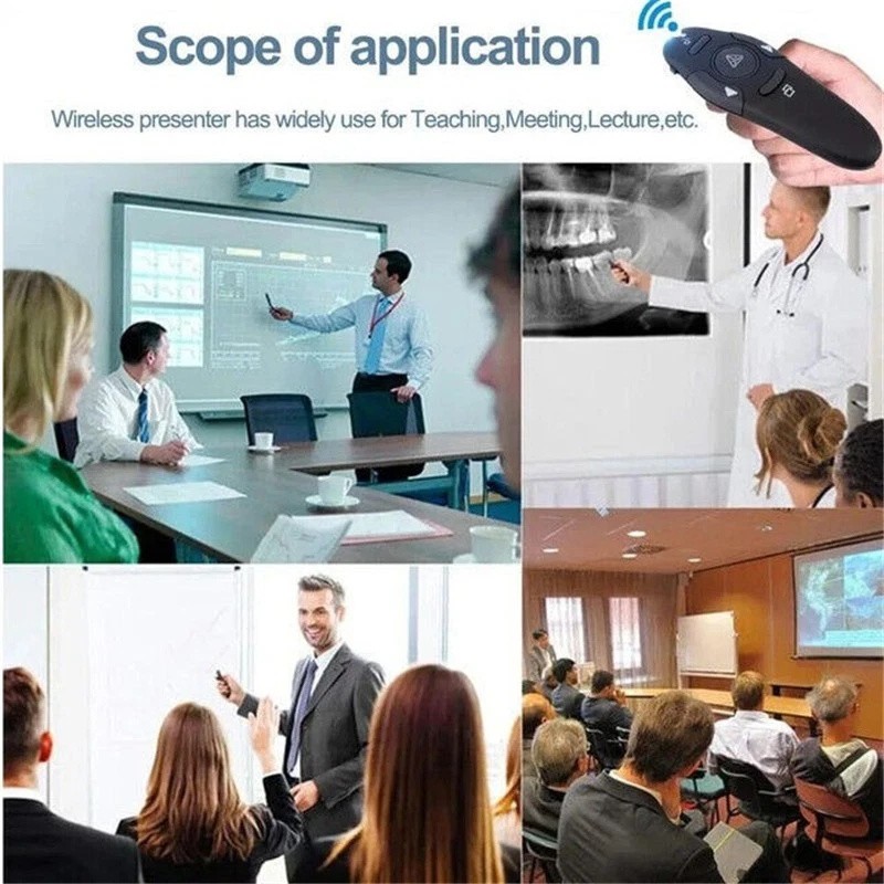 2.4GHz USB Wireless Presenter PPT Remote Laser Pointer For Laptop Mac,Computer