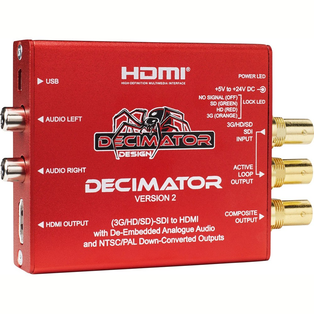 Decimator Version 2 Simultaneously Scales SDI to Both HDMI and NTSC/PAL with De-