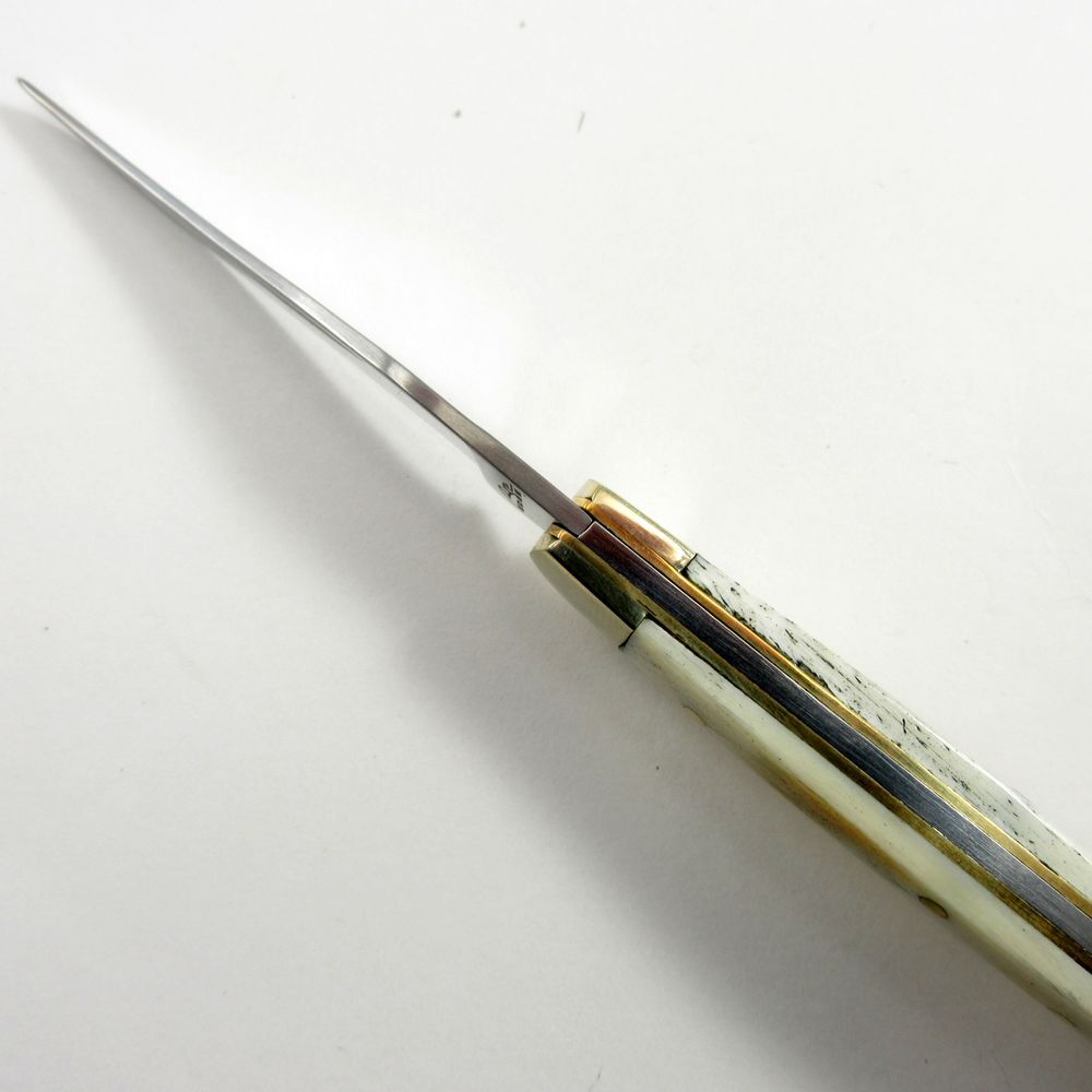 FOLDING POCKET KNIFE | 5.25" Rite Edge Bone Handle Silver Toothpick Blade