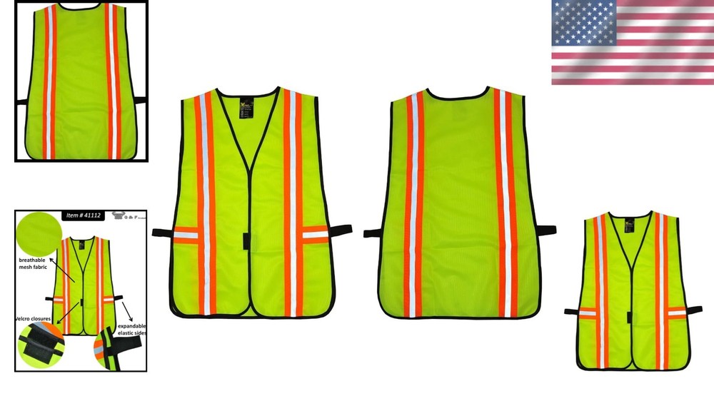 High Visibility Reflective Safety Vest ANSI Class 2 - Multi-Function Pockets