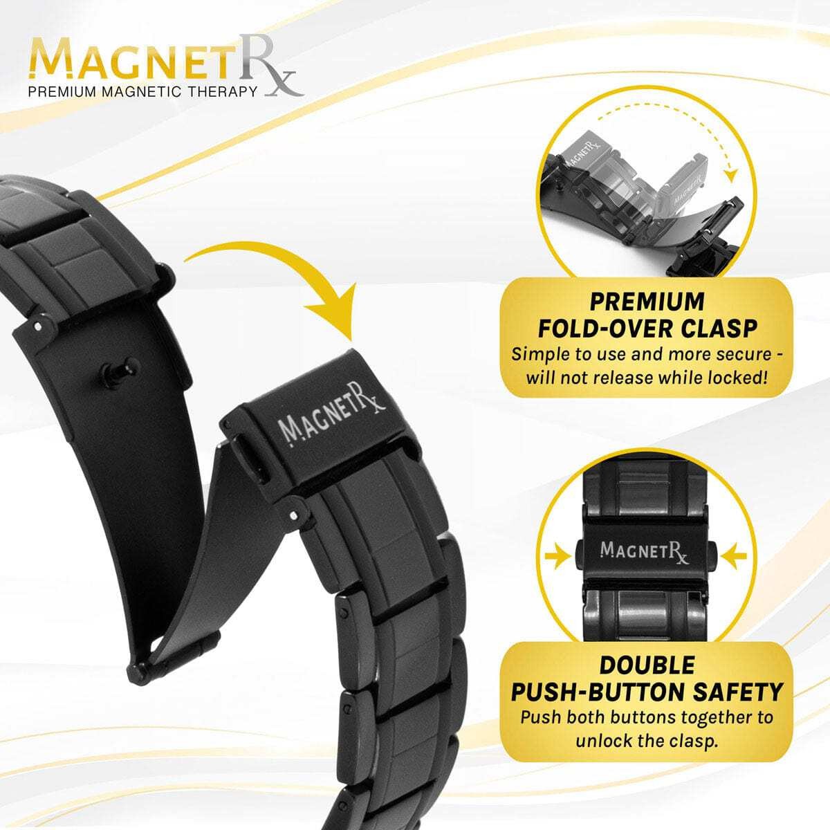 MagnetRX® 3X Strength Magnetic Bracelets for Men Effective Titanium Men Bracelet