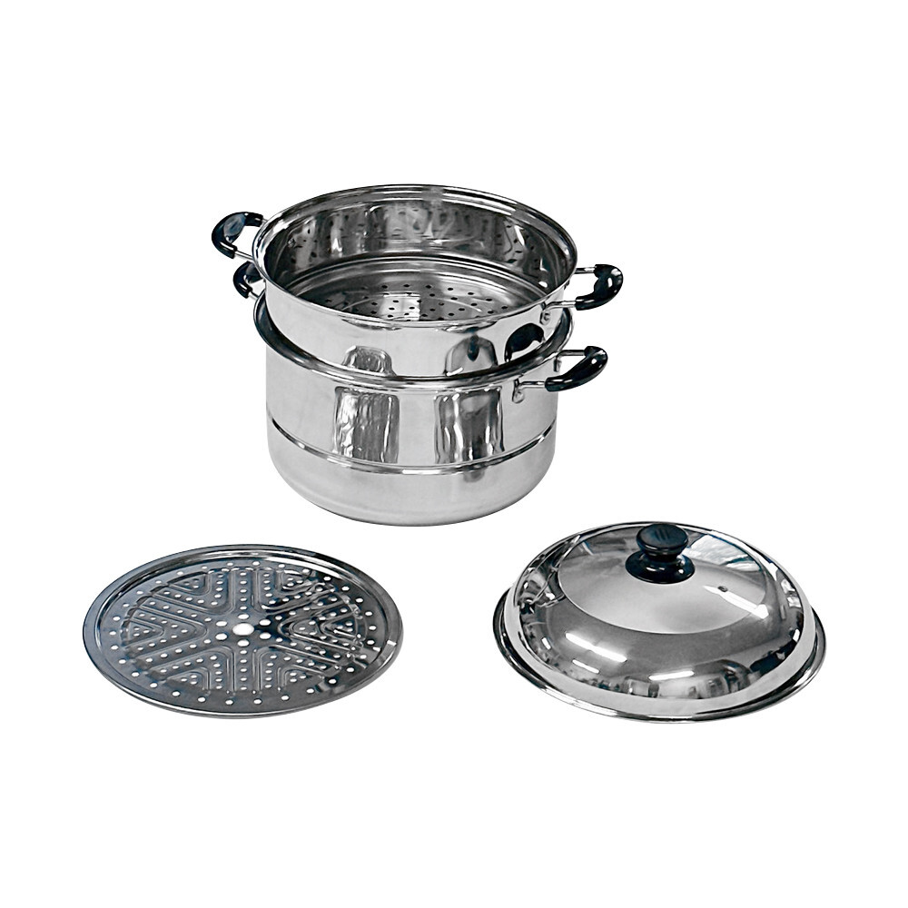 2-tier 11 inch Stainless Steel Stackable Steamer Pot, with Lid, Multipurpose Use